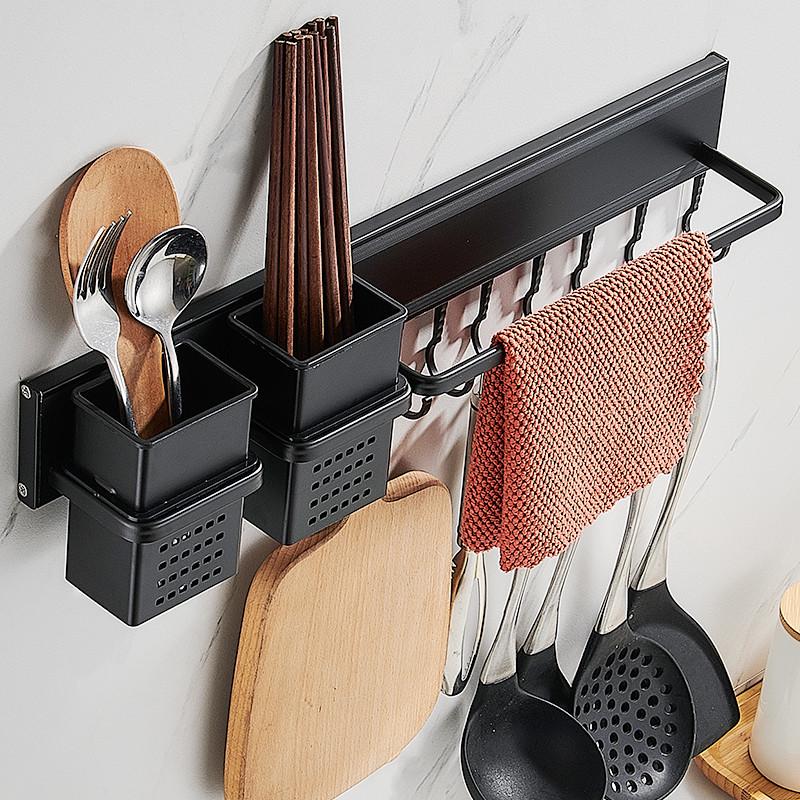 筷子筒勺子置物架厨具收纳筷子篓壁挂式免打孔厨房沥水家用快子搂