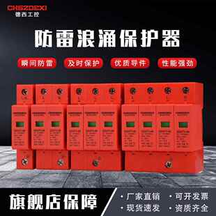 浪涌防雷保护器避雷器单相2P二级家用电涌开 关光伏4P40kA60ka三