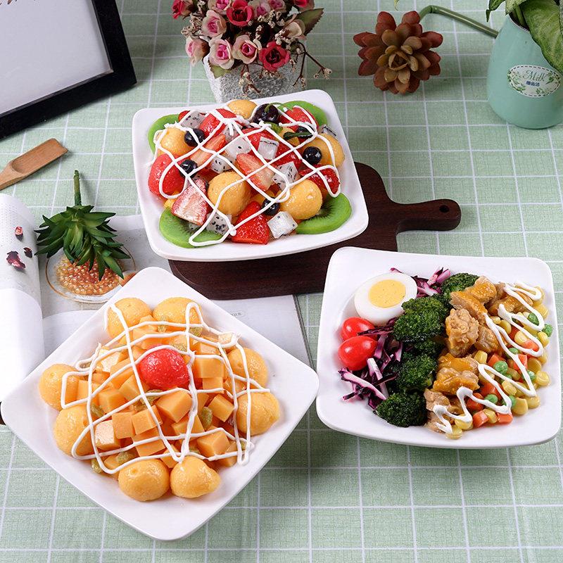 仿真水果沙拉蔬菜食物模型牛鸡猪肉扒排西餐橱柜装饰摆设摄影道具