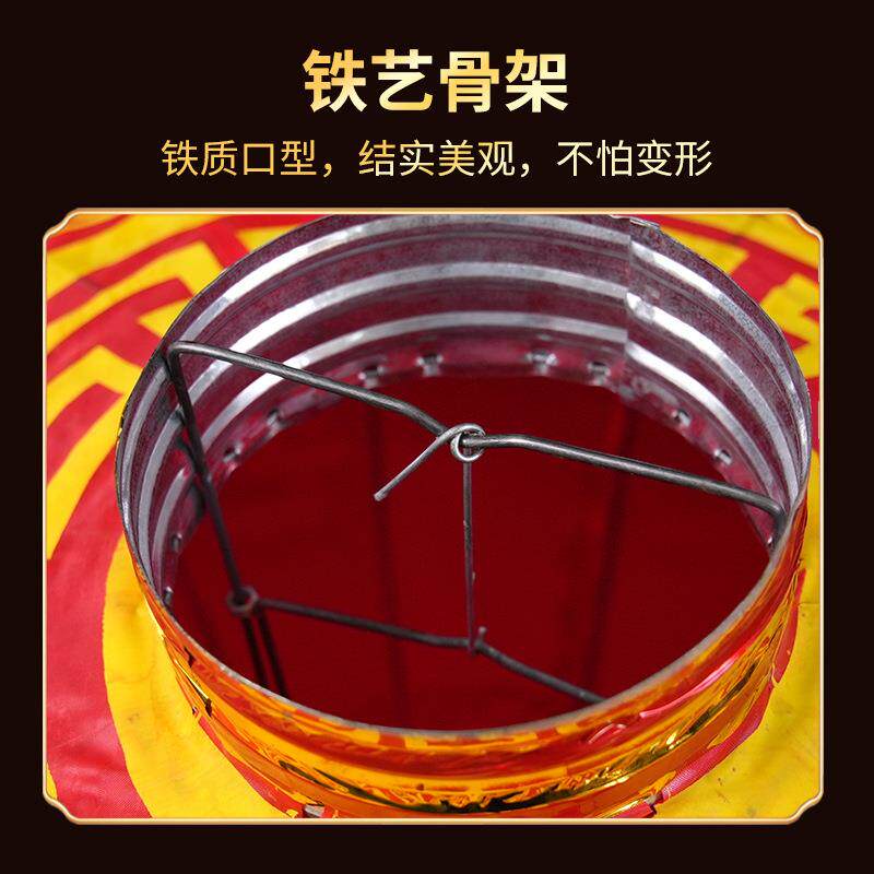 大红铁口灯笼户外防水广告印字灯笼春节装饰绸布灯笼欢度佳节灯笼