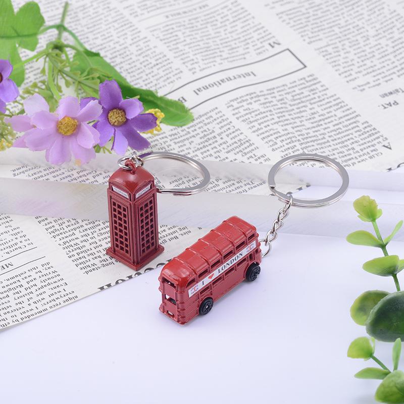 英国伦敦红色巴士车 立体电话亭钥匙扣 厂家直销旅游纪念礼品现货
