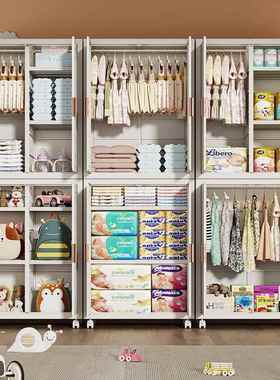 免安装W2白色门衣柜塑料儿童收柜纳柜成人衣储物多功能尘客厅收物