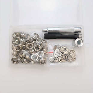 10MM金属圆形气眼孔眼带安装工具盒装气眼扣套装鸡眼扣子纽扣