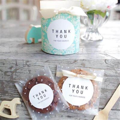 100pcs/lot Translucent dots Plastic cookie packaging bags