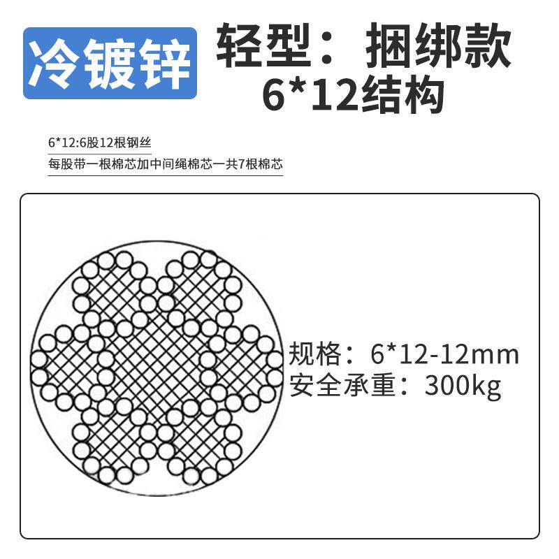 热浸镀锌钢丝绳防腐防锈拉线缆风绳安全绳生命线捆绑冷镀锌软钢丝