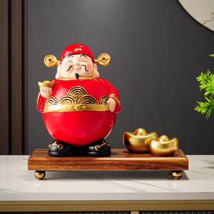 不倒翁财打细算掌柜财神摆件新式国潮客厅玄关办公室精铺乔迁开店