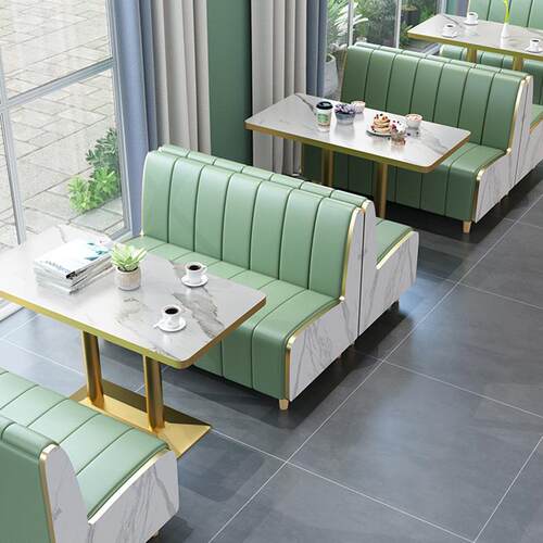 奶茶店桌椅组合网红汉堡甜品小吃快餐咖啡厅商用餐饮家具卡座沙发