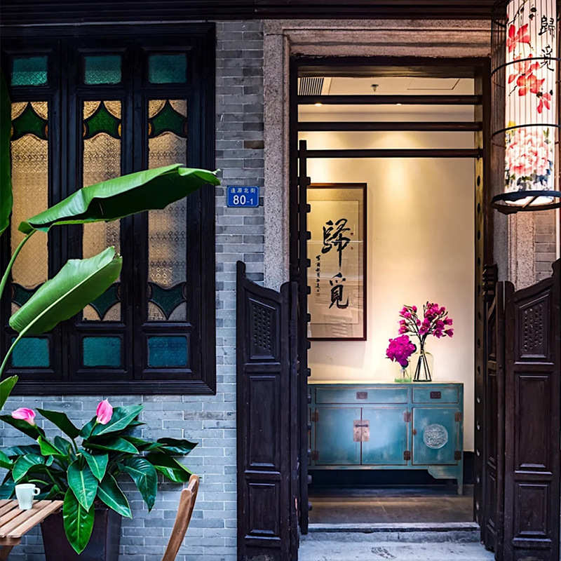 满洲式州美人广窗风情岭南复古西关老广趟大屋骑楼仿古栊门西关