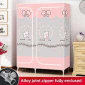 拉炼全封闭防尘简易布衣柜家庭卧室坚固耐用 钢管加厚强化金属衣