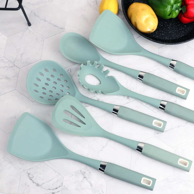 新锅铲尼龙不伤锅火锅勺厨具套装7件套防烫烹饪勺汤勺厨房硅胶铲
