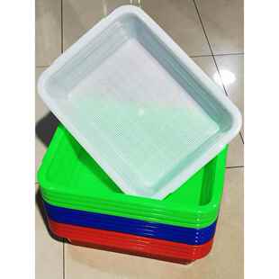 加厚加密长方形塑料筐厨房洗菜篮漏筐小孔米筛大号收纳周转整理筐