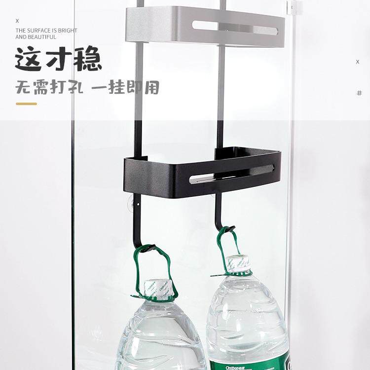 淋浴房置物架浴室太空门后铝壁挂QLT层挂篮打孔卫生免间免双打孔