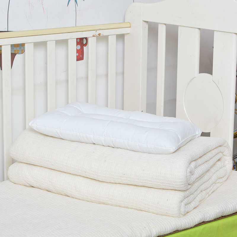 件套幼儿园被子床上用品批发黄色淡雅三件绣花六棉质午休拼儿童布