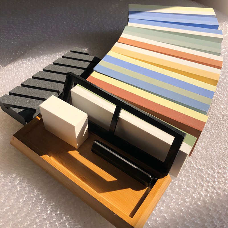 厨房工具家用磨刀石双面油石批发180*60*32白刚玉精细油石带底座