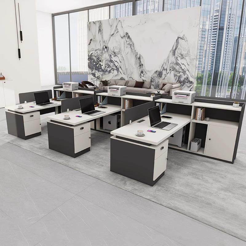 职员桌办公桌双人员工位办公室财务桌椅组合简约现代2两人主管桌