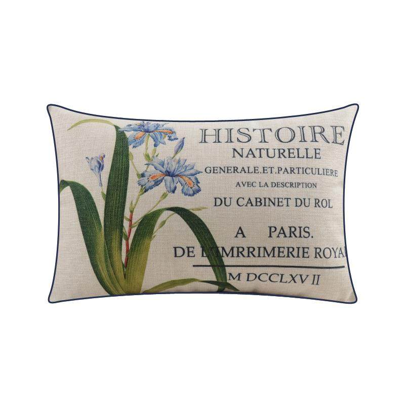 高档松果屋 美式乡村田园沙抱发枕棉麻兰花靠垫 样 板间枕民宿靠