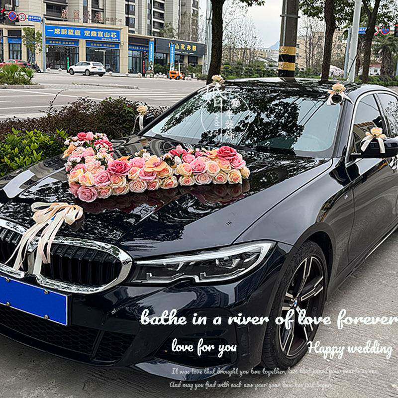 大主婚车头婚车装饰花吸盘婚礼假花结婚全套车花车队吸盘式包邮