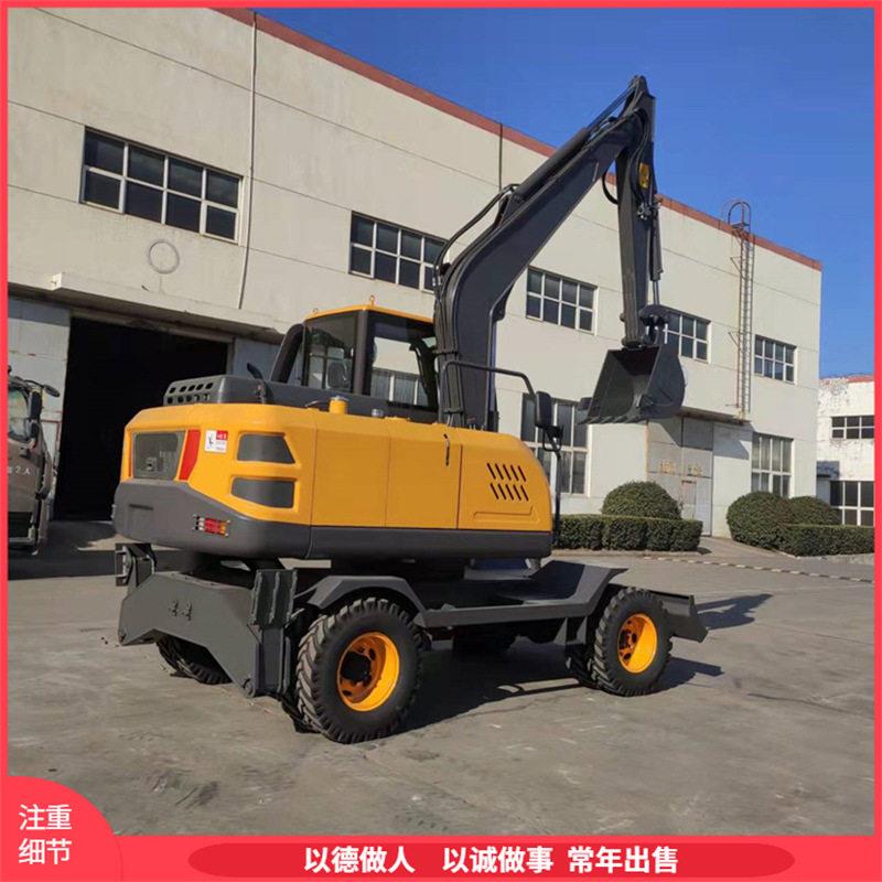 95型轮式挖掘机工程施工胶轮抓木机双轮胎钩机轮式挖土机可定制