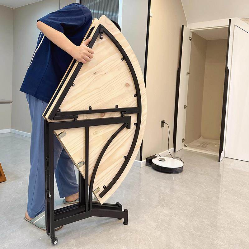 折叠圆桌餐桌实木小户型桌面板伸缩10人桌子家用饭桌三折叠可移动,住宅家具,折叠桌,淘宝优惠券,粉丝福利购,淘宝优惠卷