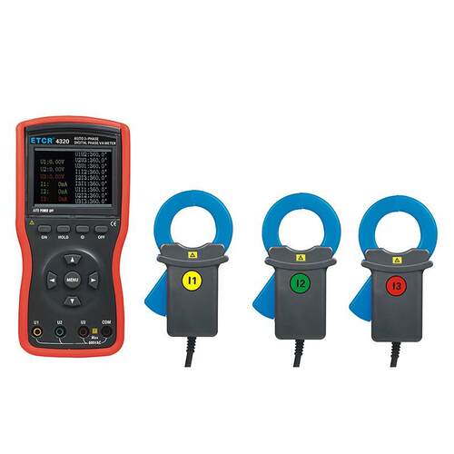 相位伏安表ETCR4320三钳大电流相位伏安表600A4700电压600V