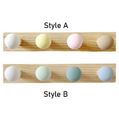 Wooden Coat Hooks Hat Hanger Coat Rack Hanger for Wardrobe