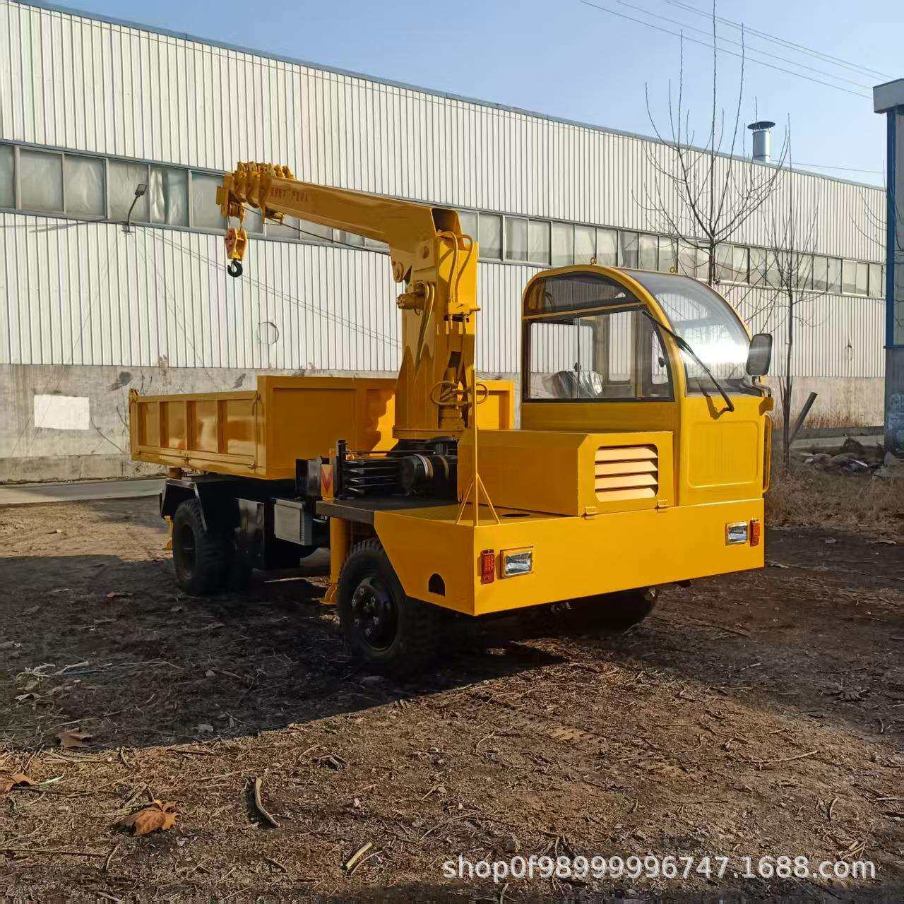 四不像随车吊平板运输车 工地园林起重小吊机 四驱爬山虎吊运一体