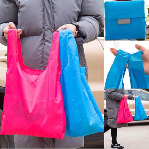 Wholesale Solid Color Korean Style Foldable Shopping Bags, S