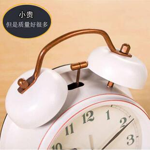 闹钟学生日韩简约欧式静音床头创意夜灯金属打铃小闹表厂家直销