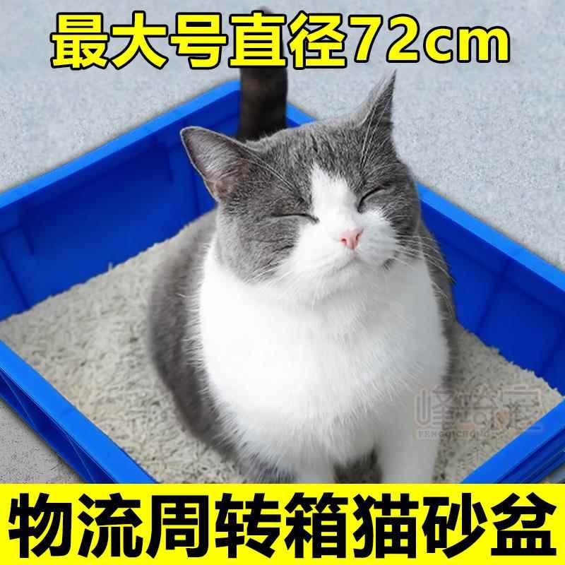 集装箱猫砂盆超级大号缅因周转箱物流箱收纳工具箱方形高围栏加深