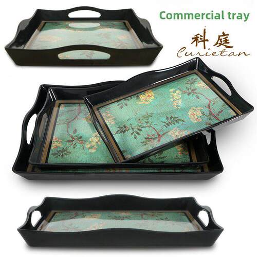 北欧密胺塑料托盘长方形酒店放水杯的托盘创意茶杯茶盘美容院托盘