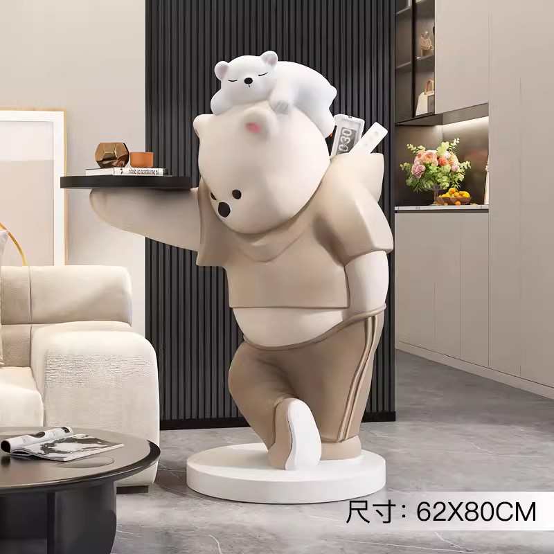 软装沙发公仔客厅电视柜玄关落地大型家居旁摆件大件装饰品熊旁边