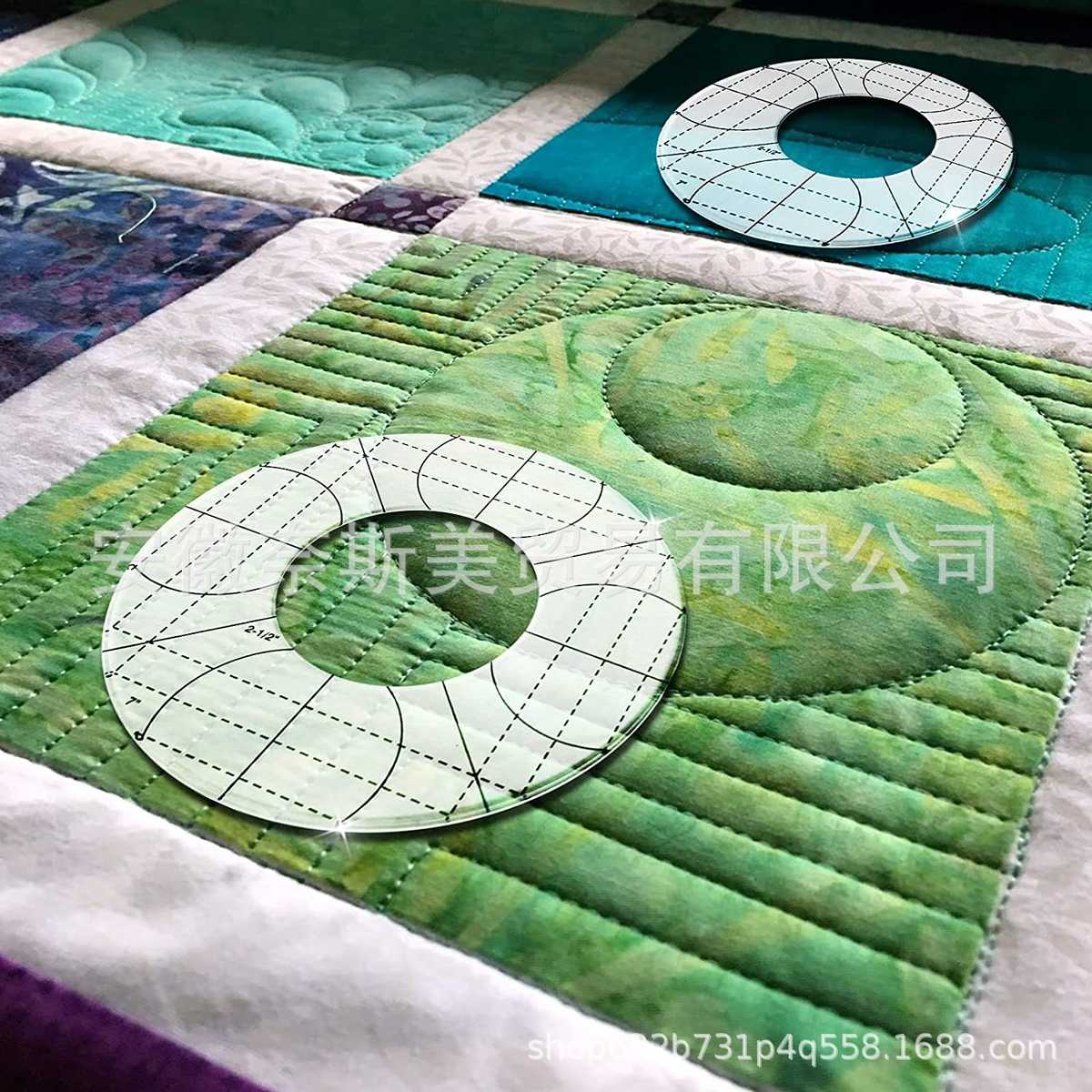 新款亚克力圆圈拼布模版5件套拼布尺缝纫尺套装切割尺服装尺子