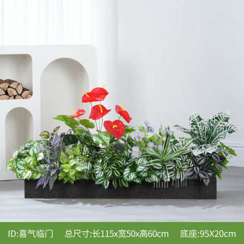 仿真绿植造景假花槽箱隔断景观组合户外仿生热带植物橱窗装饰摆设