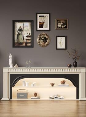 式奶油风实木法欧式形壁炉户装饰柜美式客厅边柜783拱入壁炉玄关D
