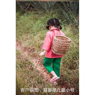 背篓竹编大人竹篓筐鱼篓收纳筐儿童背篼云南竹藤编买菜农用筐子