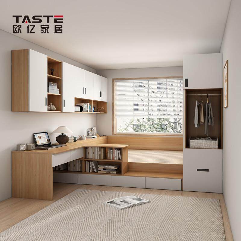 小户型卧室榻榻米床衣柜一体高箱床带书桌转角吊柜组合储物柜子