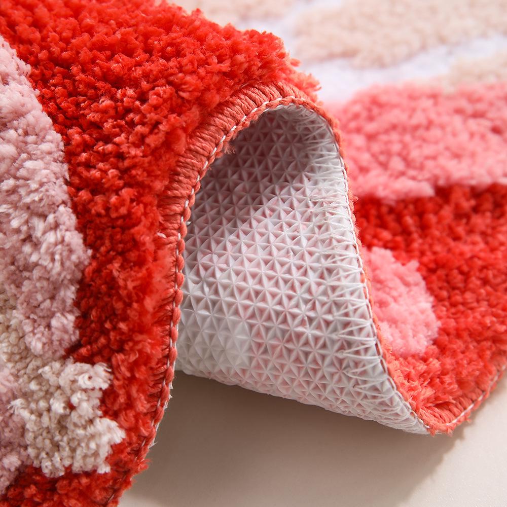 地垫植绒浴室吸水提花高级多巴胺簇绒进门门口垫子卧室床前小地毯