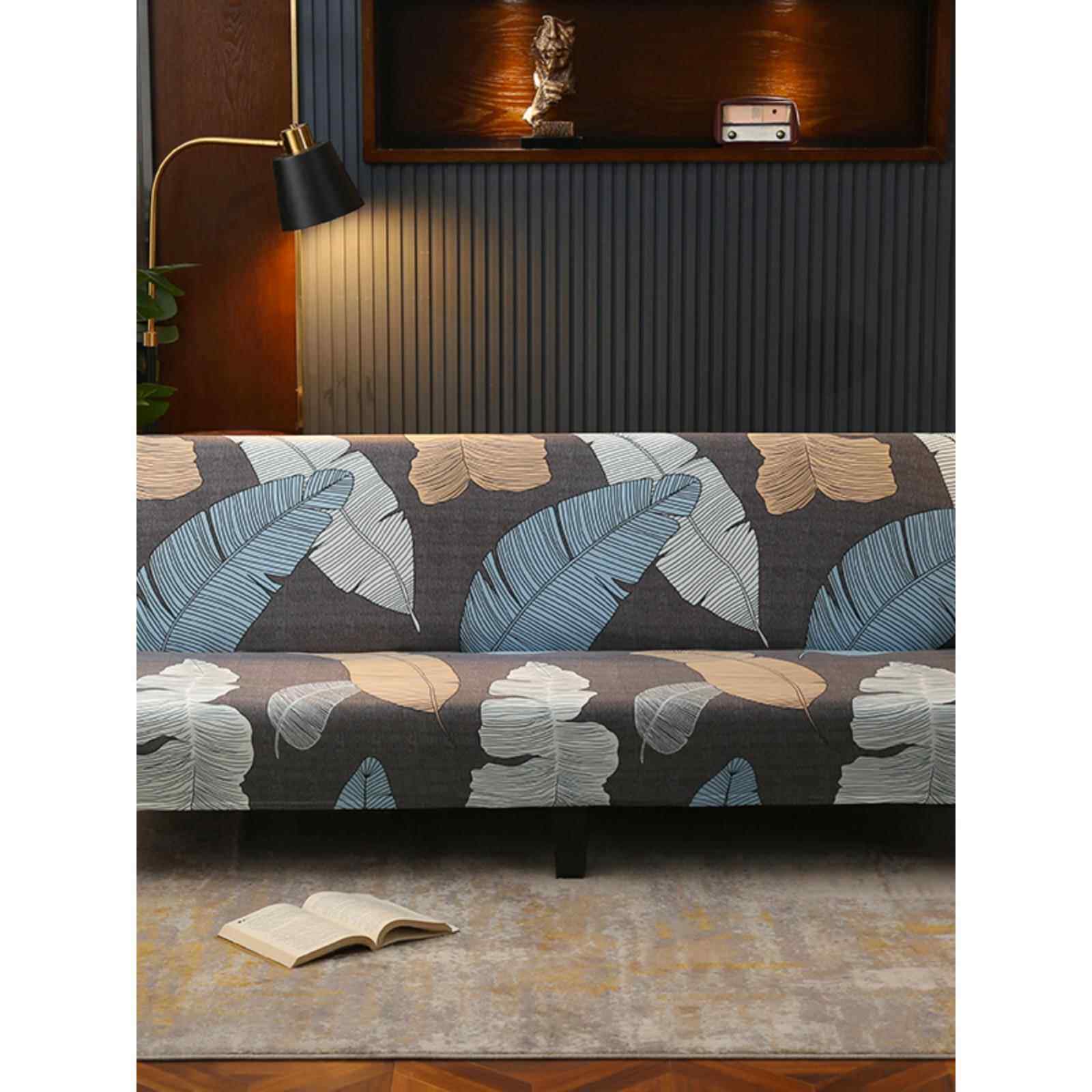 折叠沙发床套罩全包万能套布艺两用无扶手沙发套条纹清新几何格子