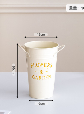 拍摄道具铁皮桶插花筒门口雨伞收纳桶铁盆装饰醒花桶花店假花简约