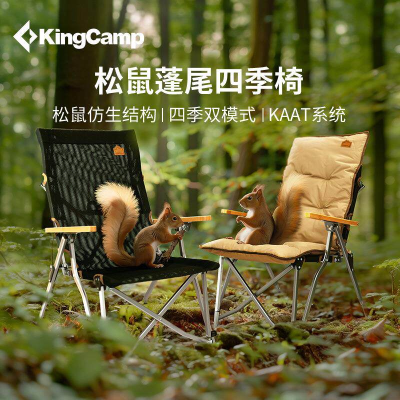 KingCamp松鼠椅户外折叠椅超轻便携四挡调节椅露营居家午休椅