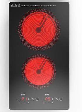 110V/0TT202222v竖款双陶炉多头电磁炉嵌入台式多灶四六电头炉电