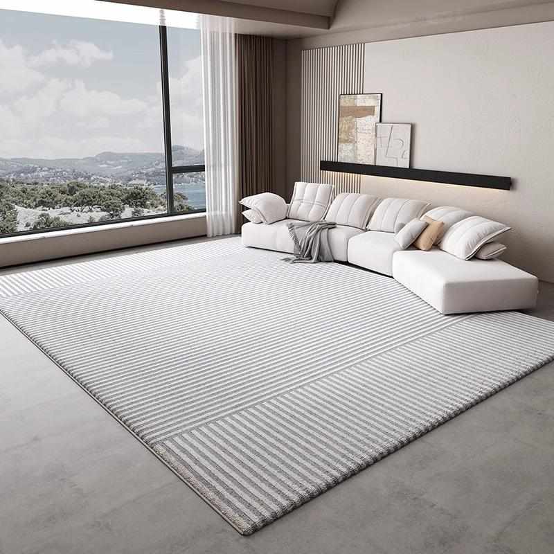 客厅地毯意式极简线条轻奢高级感沙发茶几日式卧室毯家用耐脏地垫