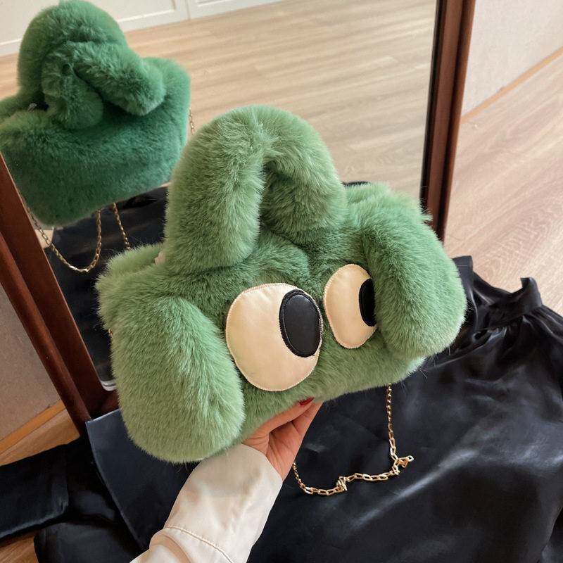 毛绒绒包包女大容量2023新款潮秋冬百搭链条斜挎包质感手提毛毛包