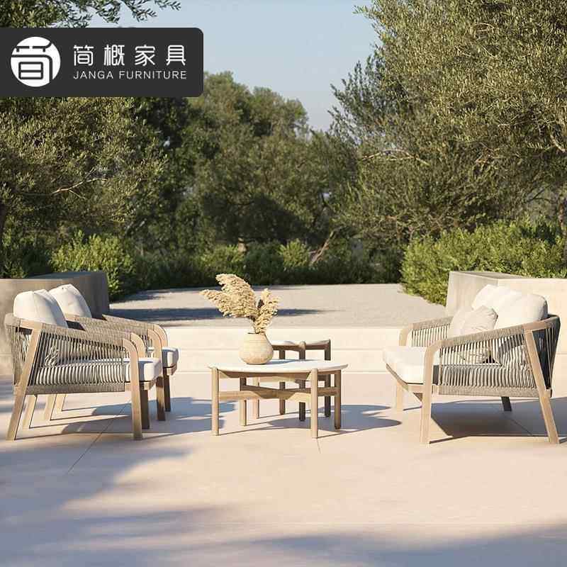 休闲墅家庭院柚木餐沙发组合露台花园桌绳别椅492酒店民宿户外沙,住宅家具,户外沙发,淘宝优惠券,粉丝福利购,淘宝优惠卷