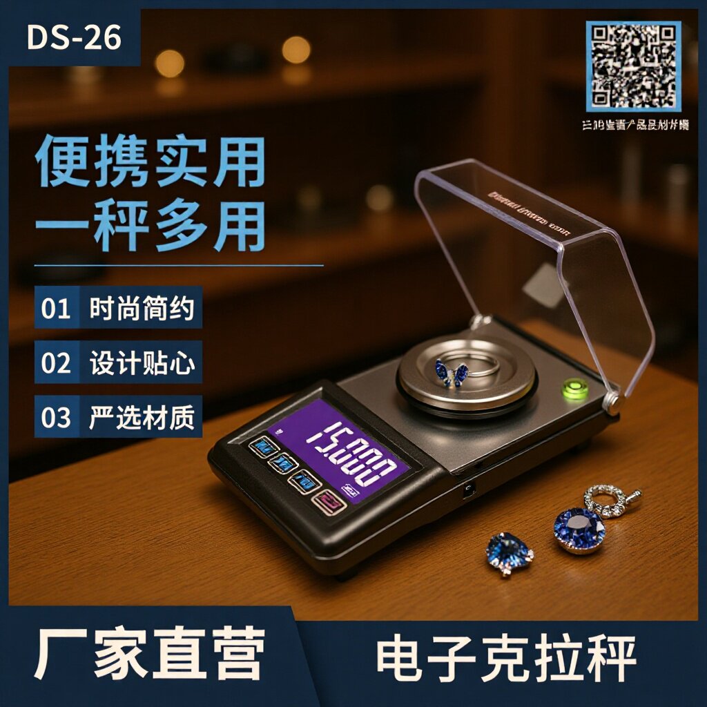 DS-26深圳便携克拉秤USB供电称100g/0.001小型天平秤