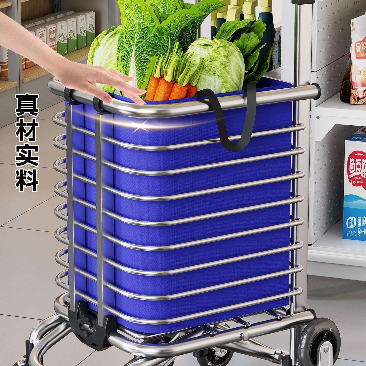 买菜小拉车便携轻便可折叠购物手推车爬楼神器家用老人拉杆手拉车