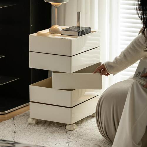 【UnicaFurn】360旋转可移动床头柜简约现代ins风卧室储物收纳柜