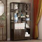 博古架实木新中式 茶架子置物架多宝阁展示架茶叶柜茶具收纳古梦域