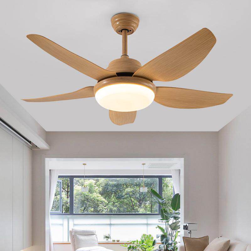东南亚风扇灯餐厅客厅卧室电扇灯超薄静音北欧吸吊原木色风扇吊灯