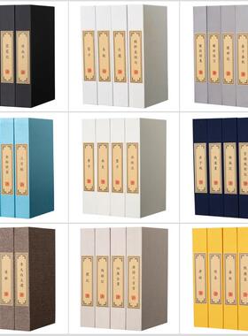 假书新中式样板间软装饰品麻布彷真书办公室书房书柜手工道具摆件